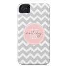 Gray and Pink Chevron Custom Monogram