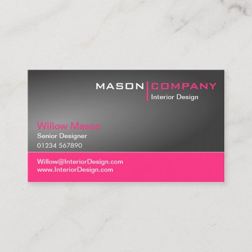 Gray and Pink Corporate Business Card