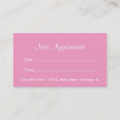 Gray and Pink Floral Damask Appointment Card (Back)