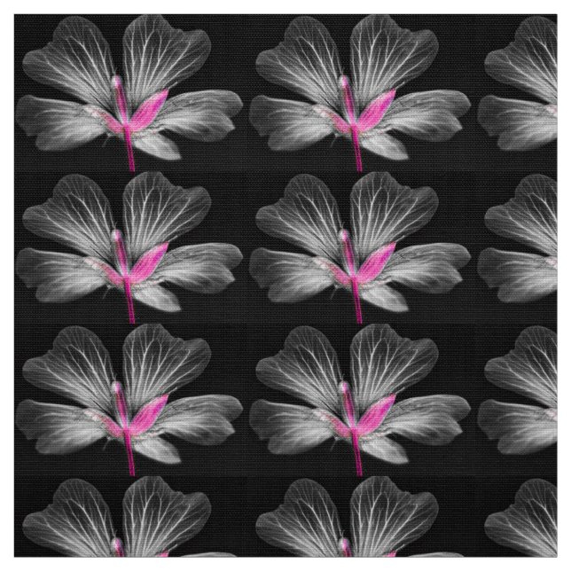Gray and Pink Flower Fabric (Swatch)