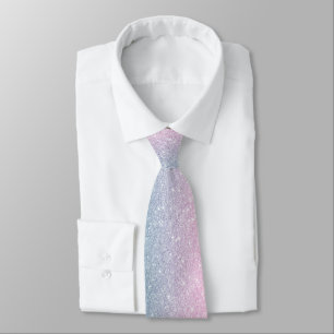 Gray and Pink Glitter Glitter Neck Tie