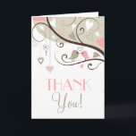 Gray and Pink Love Birds Wedding Thank You Card<br><div class="desc">Adorable illustrations of two pink and gray love birds perched on a whimsical tree branch filled with hearts and heartstrings. It is perfect for summer,  winter and outdoor weddings.  
 
 If you have any request please click on the "contact" button above..  


com 
  



  



  


 
  



  


com 
  


com 
  


com</div>