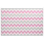 Gray and Pink Modern Chevron Large Scale Fabric