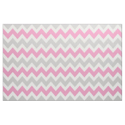 Gray and Pink Modern Chevron Large Scale Fabric