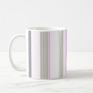 Gray and pink vertical stripes. coffee mug