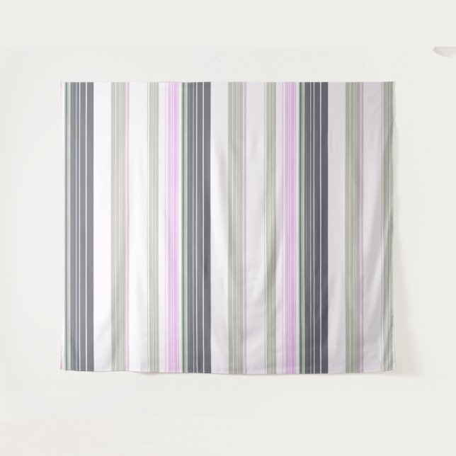 Gray and pink vertical stripes.  tapestry (Front (Horizontal))
