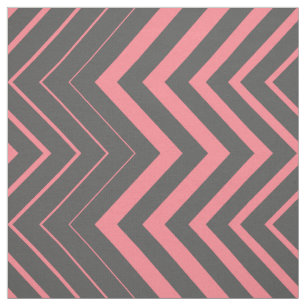 Gray And Pink Zigzag Chevron Fabric