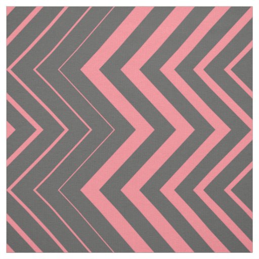 Gray And Pink Zigzag Chevron Fabric