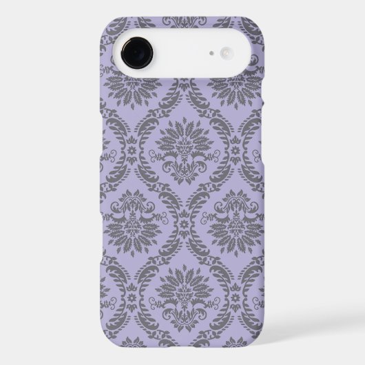 gray and purple damask Case-Mate iPhone case (Back)