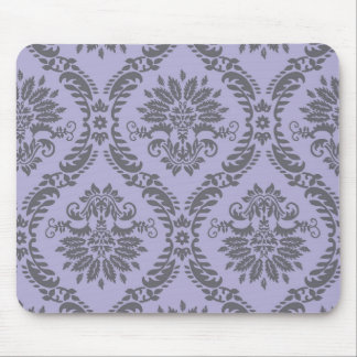 gray and purple damask mouse pad