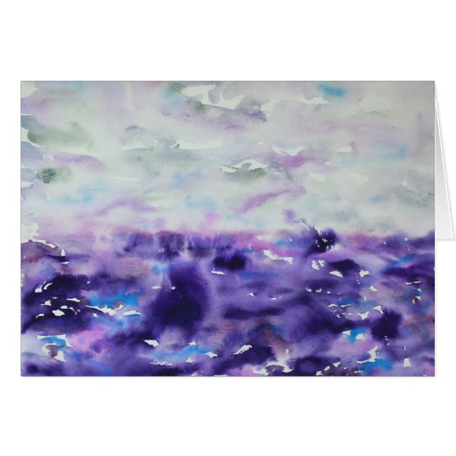 Gray And Purple Impressionist Watercolor Landscape (Front Horizontal)
