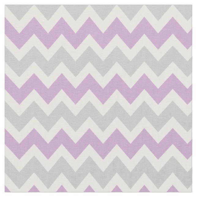 Gray and Purple Modern Chevron Fabric (Close Up)