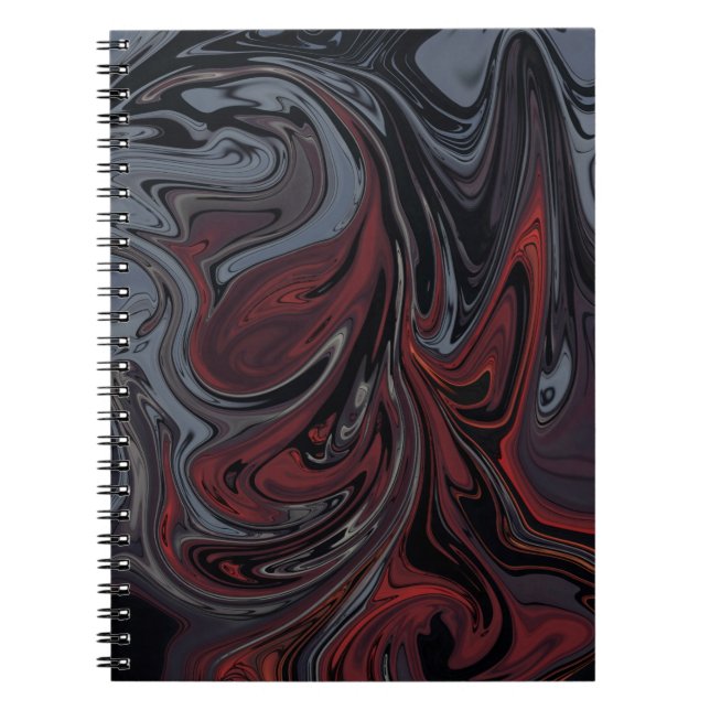 Gray and red abstract painting notebook (Front)