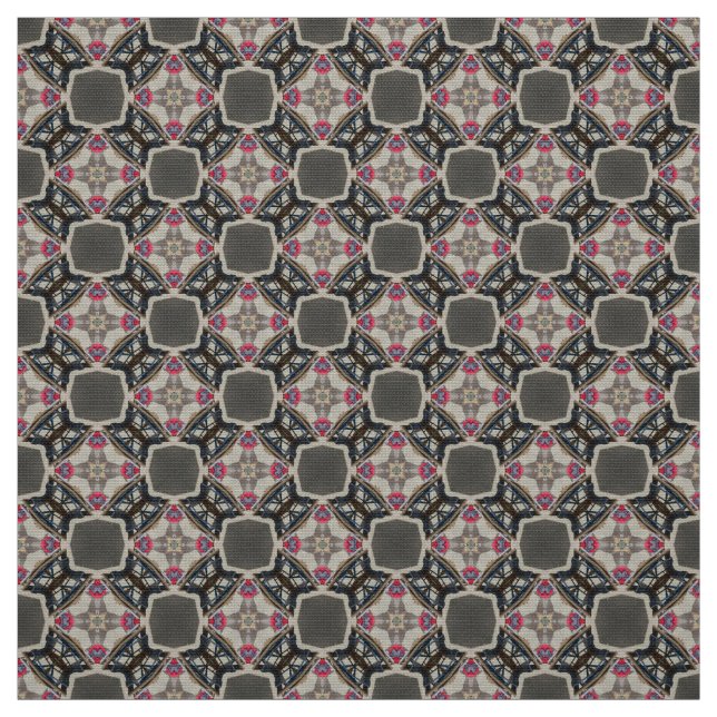 Gray and Red Upholstery Fabric (Swatch)