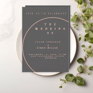 Gray and rose gold  invitation