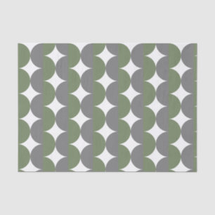 Gray and Sage Green Mid Century Modern Wavy  Tissue Paper