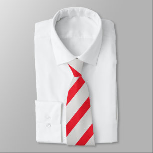 Gray and Scarlet Diagonally-Striped Tie