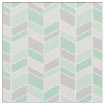 Gray and Seafoam Herringbone Chevron Fabric