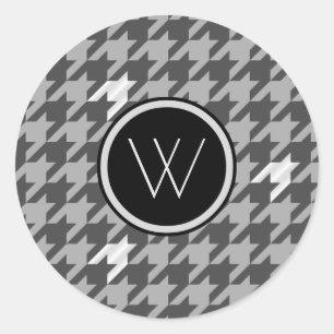 Gray and Silver Accent Houndstooth Sticker