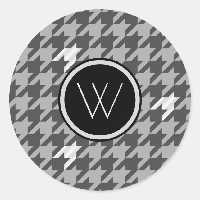 Gray and Silver Accent Houndstooth Sticker (Front)
