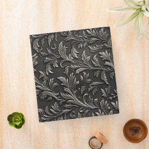 Gray And Silver Emposedit Style  3 Ring Binder