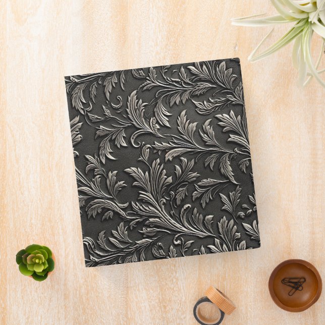 Gray And Silver Emposedit Style  3 Ring Binder (In Situ)