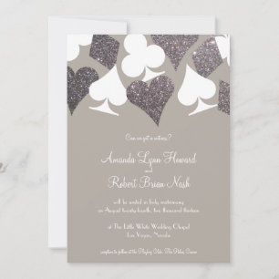 Gray and Silver Las Vegas Wedding Invitation