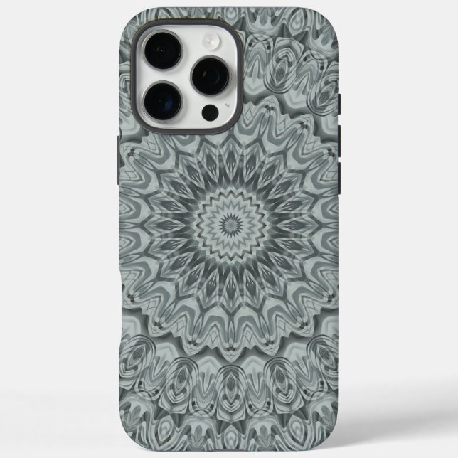 Gray and Silver Mandala Pattern Design Case-Mate iPhone Case (Back)