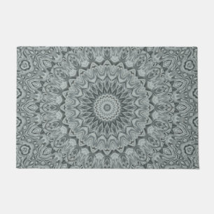 Gray and Silver Mandala Pattern Design Doormat