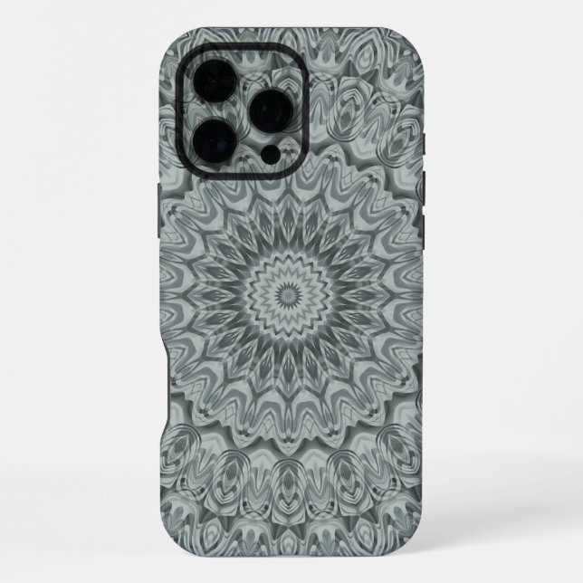 Gray and Silver Mandala Pattern Design Iphone Case (Back)