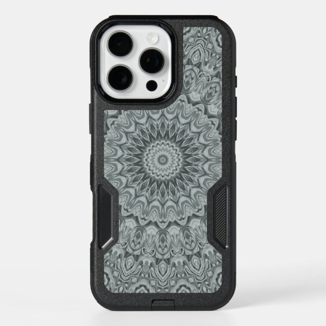 Gray and Silver Mandala Pattern Design Otterbox iPhone Case (Back)