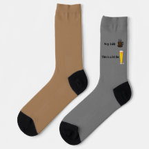 Gray and tan coffee socks