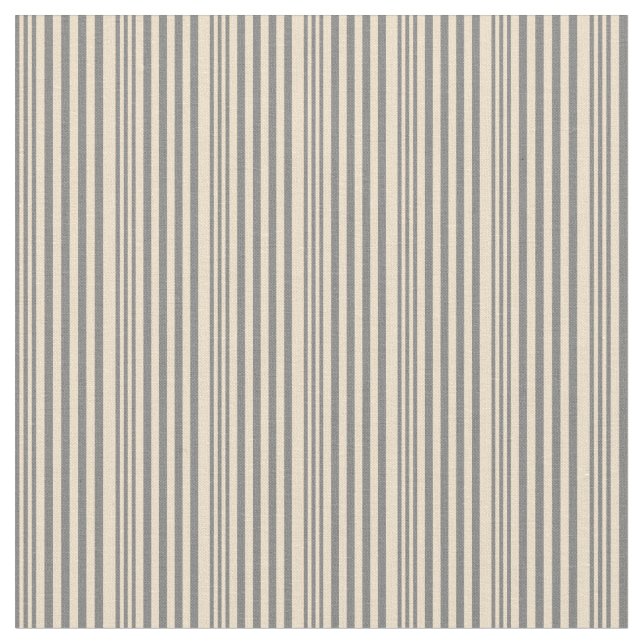 Gray and Tan Colored Stripes Pattern Fabric (Close Up)