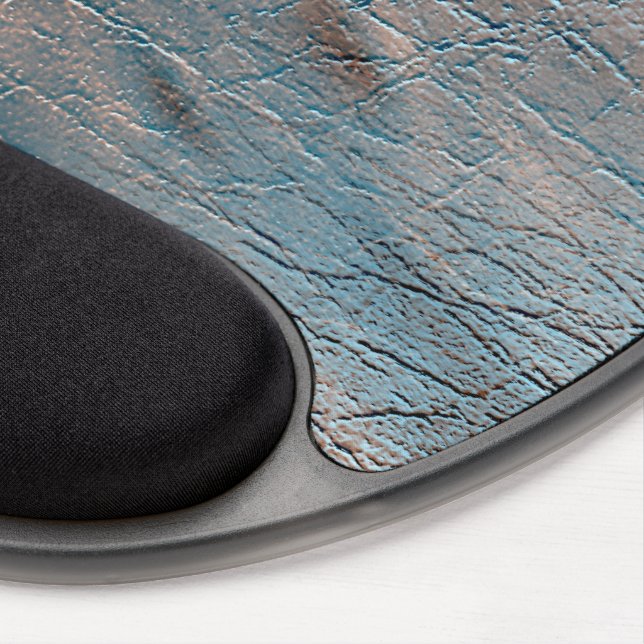 Gray and tan leather stained with some satin hue  gel mouse pad (Right Side)