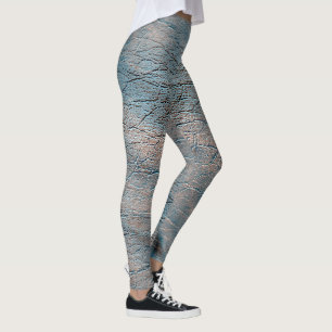 Gray and tan leather stained with some satin hue  leggings