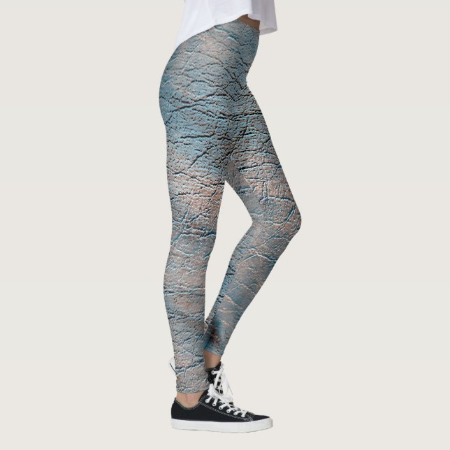 Gray and tan leather stained with some satin hue  leggings (Right)