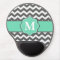Gray and Teal Chevron Monogram Mousepad