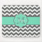 Gray and Teal Chevron Personalized Mousepad