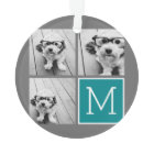 Gray and Teal Instagram Photo Collage Monogram