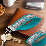 Gray and Teal Instagram Photo Collage Monogram Wrist Keychain<br><div class="desc">Use 3 square photos to create a unique and personal gift. Or you can keep the hipster puppy and make a trendy keepsake. If you need to adjust the pictures,  click on the customize tool to make changes.</div>