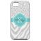 Gray and Turquoise Animal Print Monogram