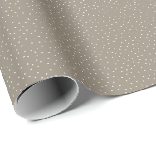 Gray and Warm White Polka Dot Desaturated Tiny Wrapping Paper