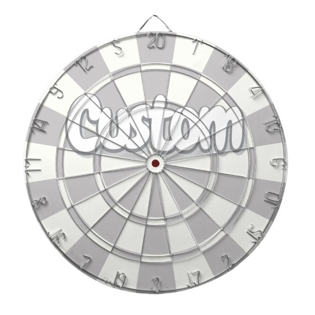 Gray And White Add Personal Text Dart Board (Front)