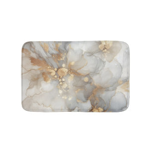 Gray and white alcohol ink bath mat
