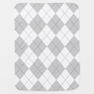 Gray and White Argyle Baby Blanket