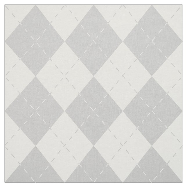 Gray and White Argyle Fabric (Swatch)