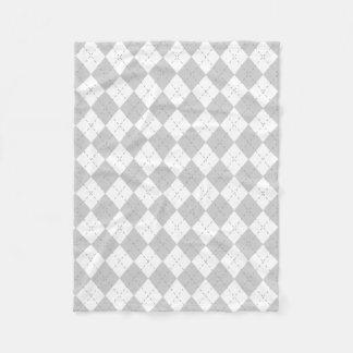 Gray and White Argyle Fleece Blanket