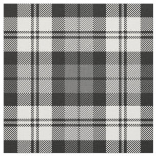 Gray and White Black Watch Tartan Plaid Fabric