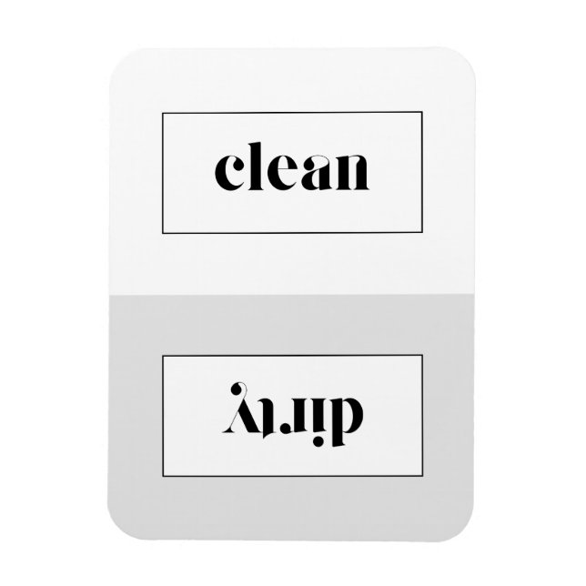 Gray and White Bold Stencil Typography Dishwasher Magnet (Vertical)
