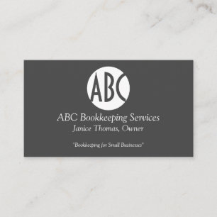 Gray and White Bookkeeping Business Card